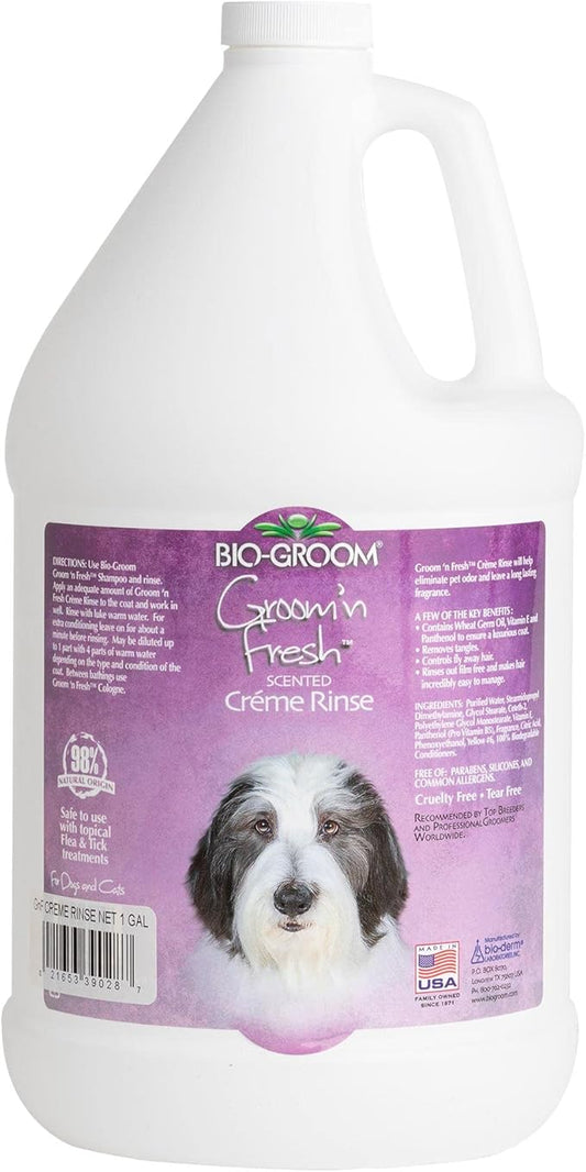 Bio-Groom Groom'n Fresh Dog Conditioner – Scented Dog Bathing Supplies, Puppy Wash, Cat & Dog Grooming Supplies for Sensitive Skin, Cruelty-Free, Made in USA, Tearless Dog Products – 1 Gallon