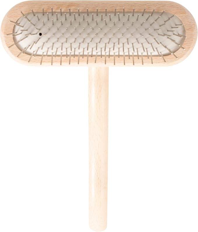 Chris Christensen Dog Brush, 16 mm,T-Brushes, Groom Like a Professional, Stainless Steel Pins, Lightweight Beech Wood Body, Ground and Polished Tips, Fight Fatigue and Stress Injuries