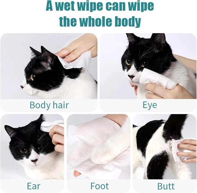 4 Pack Unscented Pet Wipes for Dogs & Cats Travel - 10 Individually Wrapped Waterless Cleaning Wipes per Box, Gentle Puppy Kitten Grooming Supplies for Outdoor, Paws & Fur Care (40 Count)