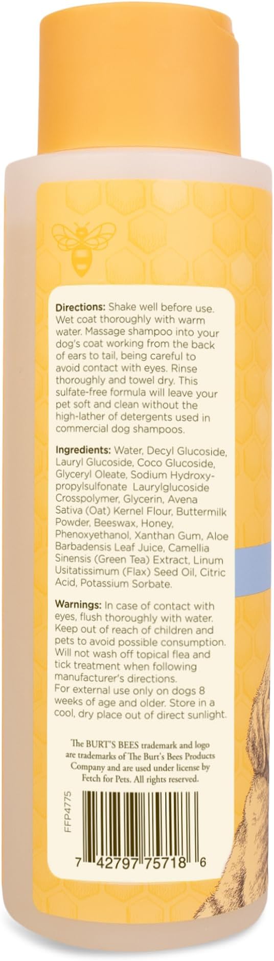 Burt's Bees for Pets Tearless Puppy 2-in-1 Shampoo and Conditioner with Buttermilk and Linseed Oil, 2pk, 95% Natural Origin Formulas, Best Gentle Shampoo for Puppies - Tear Free, 16 oz - 6 Pack