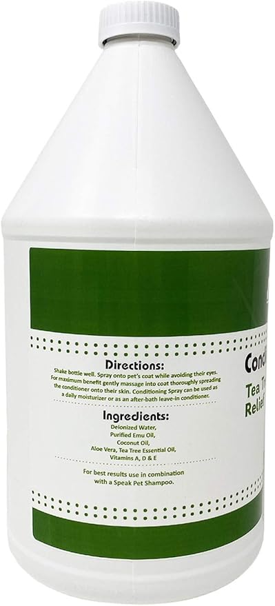Natural Leave-in Conditioning Dog Spray Refill with Pump, Tea Tree Relief, 1 Gallon