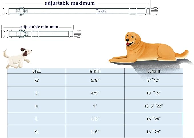 Lionheart glory Premium Dog Collars Fall Dog Collar, Heavy Duty Adjustable Dog Collar for X-Small Puppy Dogs Maple Leaf Dog Collar