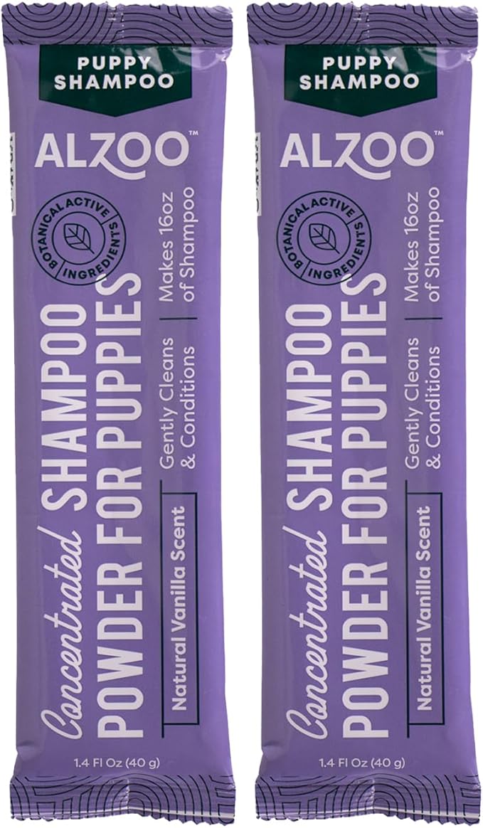 Concentrated Puppy Shampoo Powder, Gently Cleans & Conditions, 100% Plant-Based Active Ingredients, Natural Vanilla Scent, Pack of 2