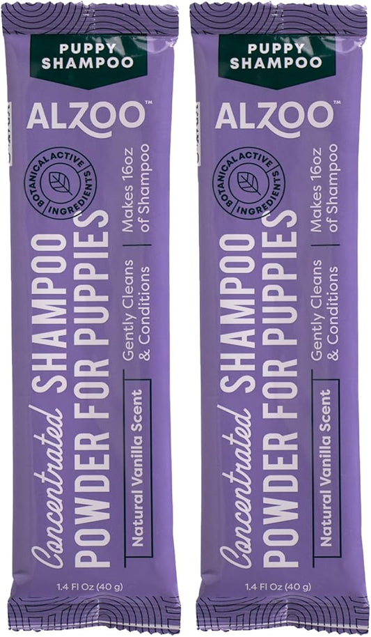 Concentrated Puppy Shampoo Powder, Gently Cleans & Conditions, 100% Plant-Based Active Ingredients, Natural Vanilla Scent, Pack of 2