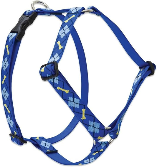 LupinePet Originals 1" Dapper Dog 24-38" Adjustable Roman Dog Harness for Large Dogs