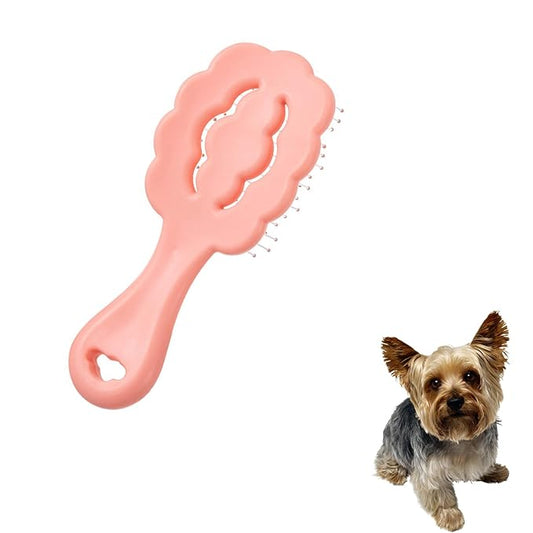 Cloud Shape Small Dog Grooming Brush - Perfect for Shih Tzus, Yorkies, and Maltipoos - Ideal Puppy Hair Brushes for Maltese and Small Breeds (Pink）