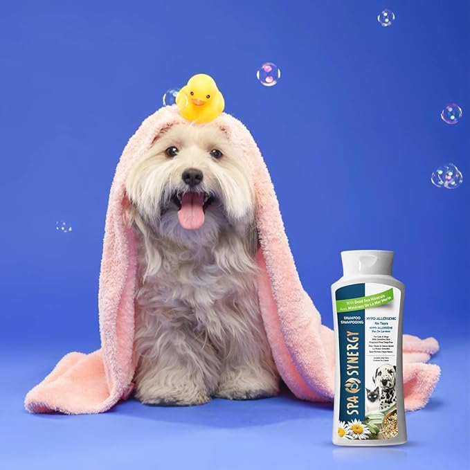 Pet Dog Shampoo Natural Dead Sea Mineral Rich, Aloe Vera, Moisturizing, Soothing, pH Balanced, Soap Free, Paraben Free, Fragrance Free – Hypo-Allergenic No Tears - (1) Bottle 16.5 FL OZ