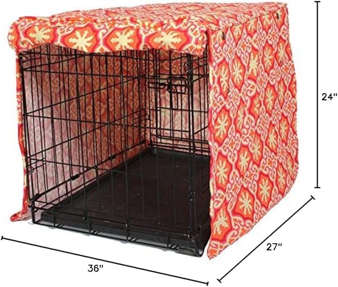 Molly Mutt Papillon Dog Crate Cover, 100% Cotton Canvas Cover with 2 Roll-Up Panels, Ideal for Dog or Cat Crate, Durable, Washable, and Free of Harmful Chemicals, 36" x 24" x 27"