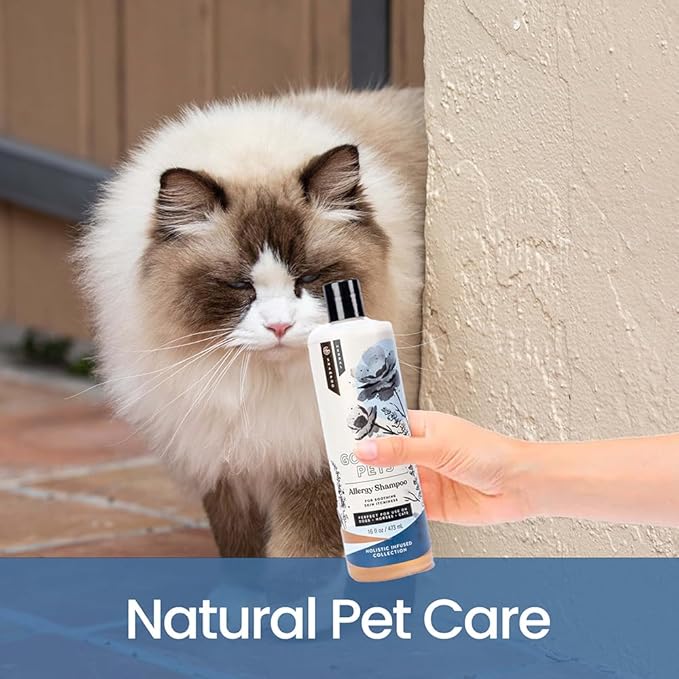 Holistic Natural Derived Allergy Pet Shampoo: Veterinarian Recommended: Soothing Skin Allergies and Skin Issues for Dogs, Cats and Horses - Made in USA - 16 oz