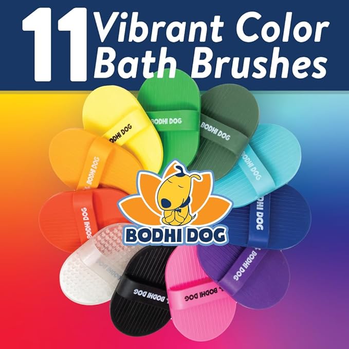 Bodhi Dog Shampoo Brush - Pet Grooming & Bath Supplies for Cats and Dog - Bath Brush for Long & Short Hair - Premium Scrubber for Shower, Bathing & Massage (One Pack, Blue)