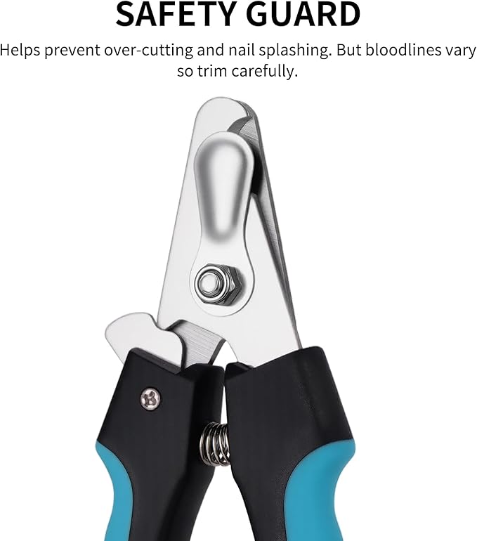 All-in-One Pet Grooming Kit: Nail Clippers with Safety Guard, Nail File & Dematting Comb, Comfortable for Pets & Owners