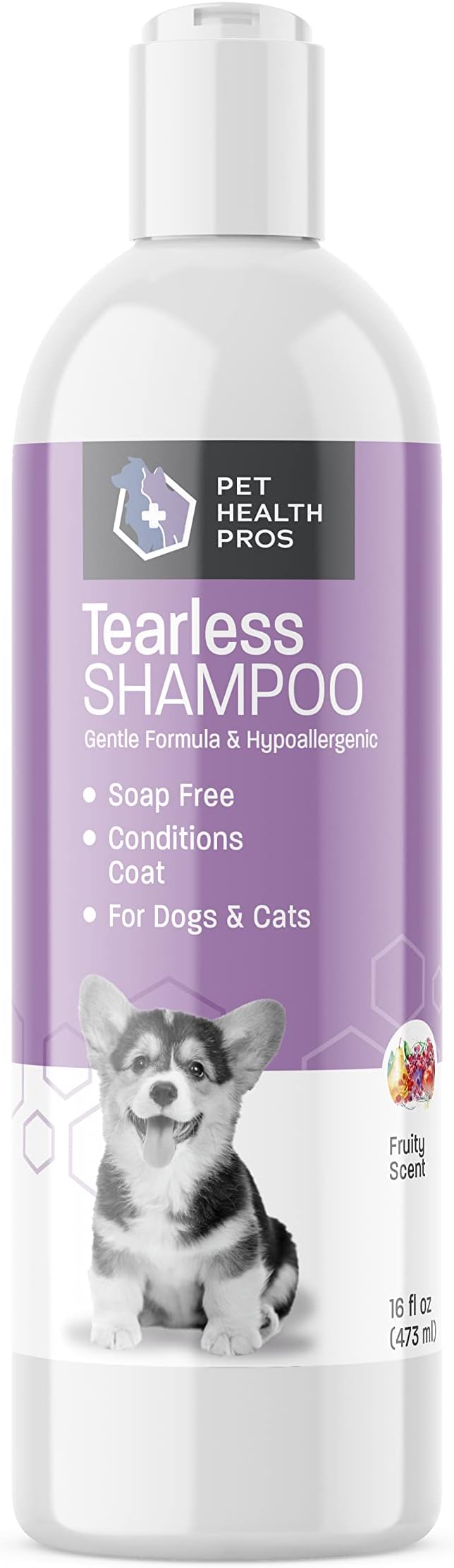 Tearless Dog Shampoo & Puppy Conditioner - Gentle Puppy Shampoo and Conditioner for Puppies and Kittens - Tearless Dog Shampoo and Conditioner for Puppies - Fruity Scent - 16 oz