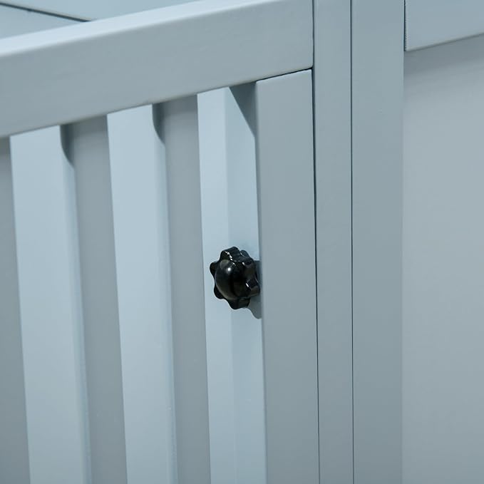 PawHut Whelping Box for Dogs Built for Mother's Comfort, Dog Whelping Pen with Removable Doors, Puppy Playpen for Indoors, Newborn Puppy Supplies & Essentials, 81" x 39" x 20", Gray