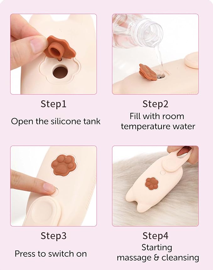 Cat Steam Brush for Shedding, Steam Brush for Indoor Cats, Water Brush, Cat Spray Mist Massaging Brush, Pet Hair Removal Brush, Suitable for Cats, Dogs and Rabbits, Cat Cleaning Brush