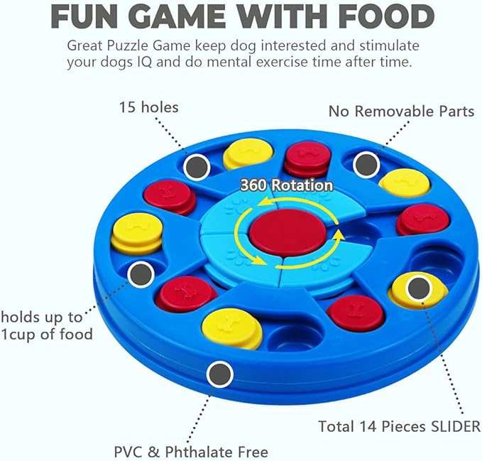 Dog Puzzle Toys Interactive Toy for Puppy IQ Stimulation &Treat Training Games Treat Dispenser for Smart Dogs, Puppy &Cats Fun Feeding (Level 1-3)…