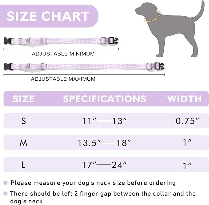 Rttochfy Martingale Dog Collars, Adjustable Nylon Dog Collar with Quick Release Buckle, No Choke Dog Training Collar for Small Medium Large Dogs (Blue, S)