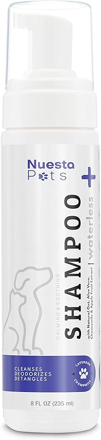 Pets Waterless No-Rinse Pet Shampoo | Soothing Hypoallergenic Gentle | time-Saving Stress-Free foaming Cleanser (1 8 fl oz Bottle Lavender)