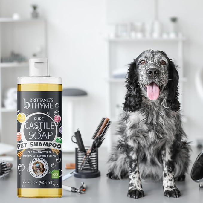 Brittanie's Natural Itchy Skin Relief Shampoo + Conditioner for Dogs & Cats | Honey & Oatmeal Oils | for Allergies and Itching | Deodorizes, Moisturizes & PH Balanced (32oz 2 Pack)