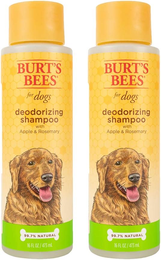Burt's Bees for Pets Naturally Derived Deodorizing Dog Shampoo with Apple & Rosemary - Dog Shampoo For Odors - Cruelty Free, Formulated without Sulfates and Parabens, Made in USA, 16 Oz - 2 Pack