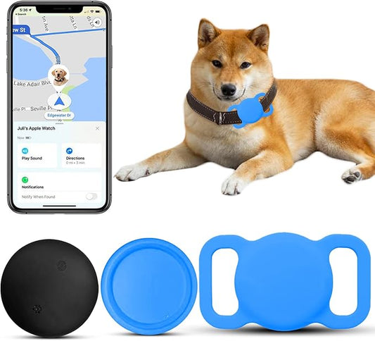 Pet Tracker for Dogs, Smart Bluetooth Location Tracker, MFi Certificated Tracking Device, Waterproof,No Monthly Fee, Works with Find My Not GPS Tracker (iOS Only) (Sky Blue)