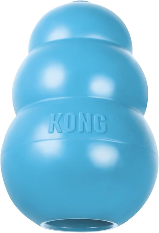 KONG Puppy - Natural Teething Rubber Chew Toy for Dogs - Stuffable Dog Toy for Extended Playtime - Chew & Fetch Toy for Puppies - for Medium Puppies - Blue
