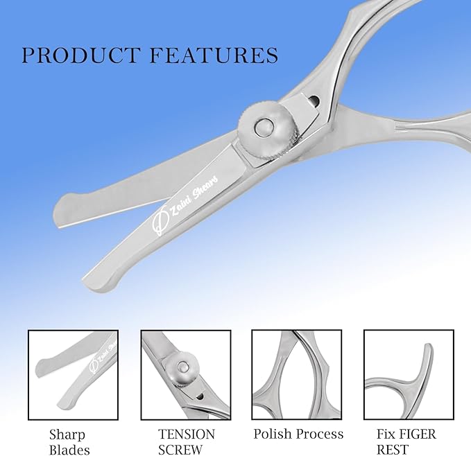 Dog Grooming Scissors,Stainless Steel Pet Scissor,Sharp and Durable Pet Grooming Shears for Dogs Cats for Home,Straight Pet Scissors with Safe Round Tips for Trimming,Dog Trimming Scissors
