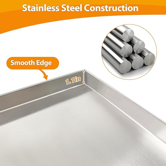 Metal Dog Crate Tray 41.7" x 27.5" Stainless Steel Metal Replacement Tray for Dog Crate, Heavy Duty Chew Proof and Crack Proof Pet Kennel Tray, with a Dog Mat