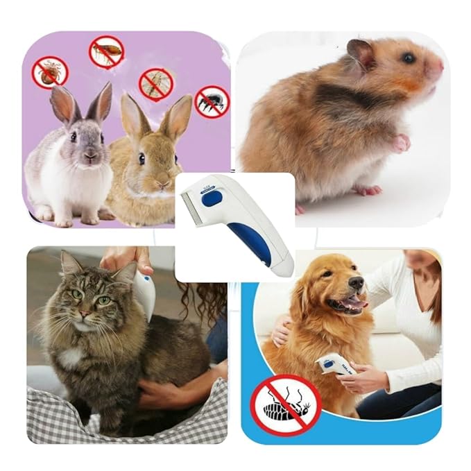 Gelek Electric Pet Combs, Dog/Cat Comb, Cat Hair Brush, Suitable for Long and Short Hair, White