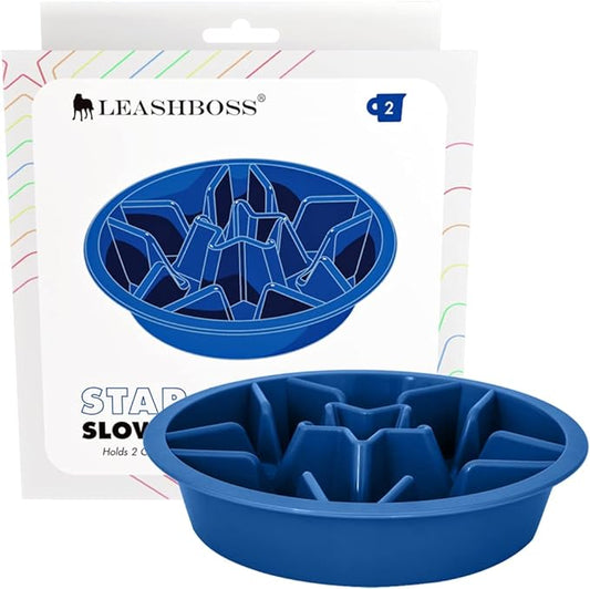 Leash Boss Slow Feeder Dog Bowls - Cup Maze Puzzle Food Bowl with Feeder Holes, Fits into Elevated Pet Feeders - Slow Eating for Large, Medium & Small Sized Breeds (2 Cup - 7.5-8 Inch Feeder Holes)