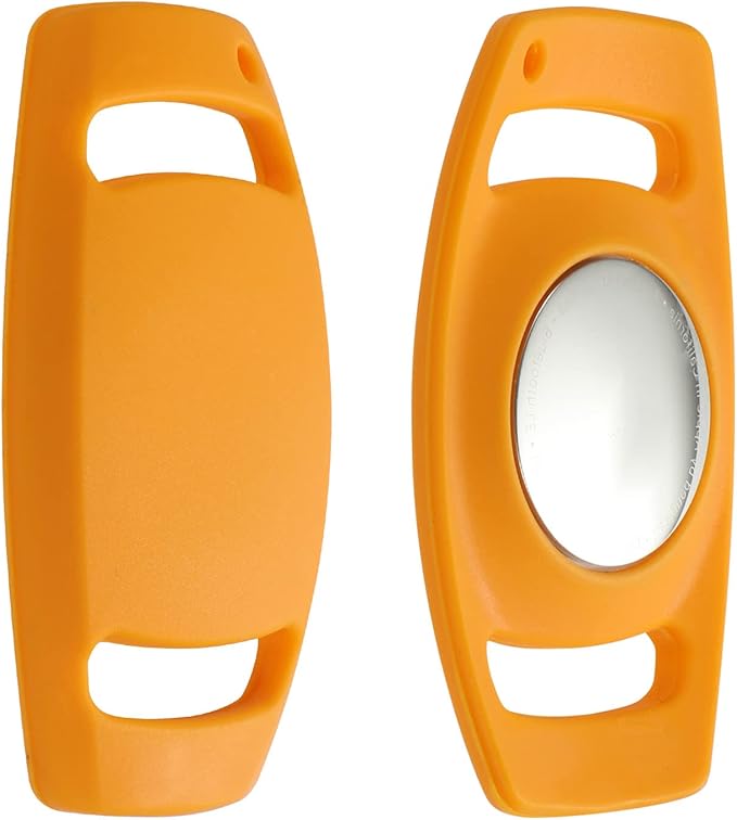 Airtag Dog Collar Holder，Anti-Lost Silicone Case Accessories for Air Tag GPS Tracking，Compatible with Dogs Cats Pets Collar (1 Pack, Yellow)