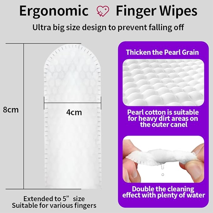 coldchill Pet Teeth Cleaning Finger Wipes, Remove Bad Breath by Removing Plaque and Tartar Buildup, No-Rinse Dogs & Cats Finger Toothbrush, Disposable Gentle Cleaning Care Pet Wipes, 50 Counts