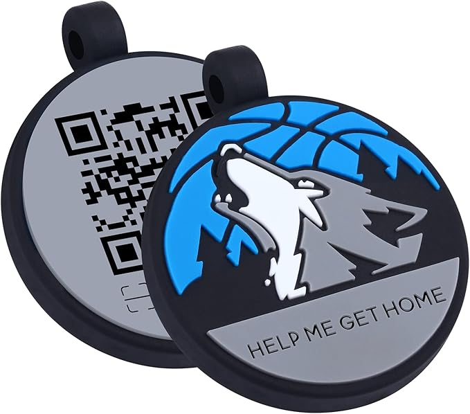 Upgraded Personalized Dog Tags Engraved with 3D QR Code for Dogs Cat Collar - Silicone Silent Pet Tag - Create Online Profile No APP Requirement (Blue-Wolf-Black QR)