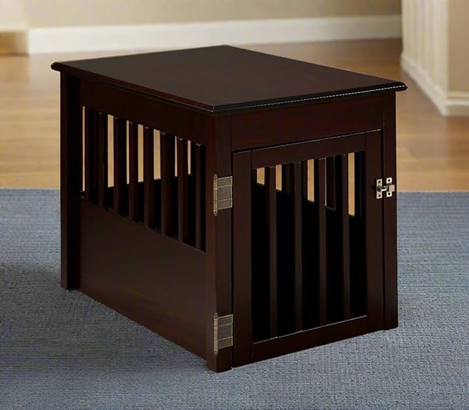 BarkWood Large Pet Crate End Table - Cappuccino Finish
