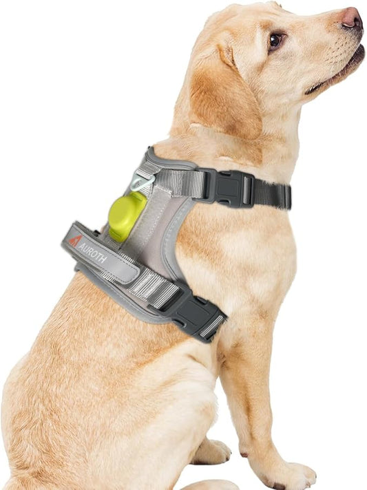 AUROTH Dog Harness for Large Dogs, Dog Vest Harness Large Size Dog, Large Dog Harness, No Pull Dog Harness for Large Dogs with Handle, Grey L