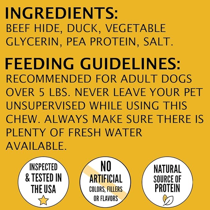 Hubert Pet Gourmet Duck Wrapped Rawhide Twists - Natural Dog Treats, Perfect for Treats & Training, Small & Large Dogs - 2 lb Resealable Value Pack