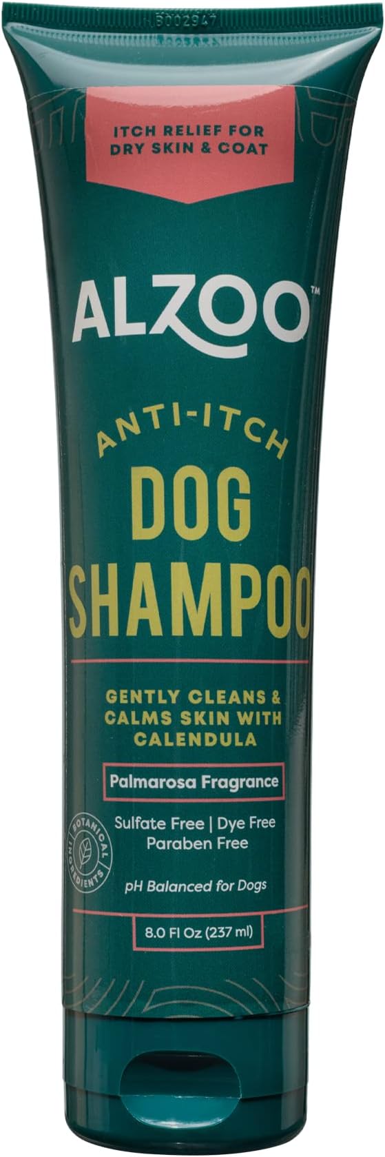 Anti-Itch Shampoo for Dogs, Specially Formulated for Dogs with Dry, Itchy Skin, 100% Plant-Based Active Ingredients, Palmarosa Fragrance, Made in USA, 8 Fl. Oz.