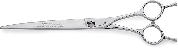 Master Grooming Tools 5900 Series Japanese Stainless Steel Shears — High-Performance Shears for Grooming Dogs - Curved, 8"