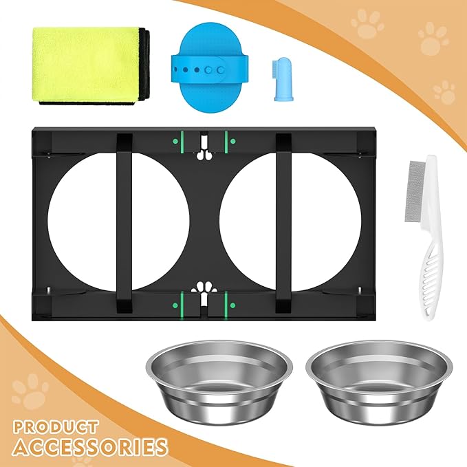 Metal Elevated Dog Bowls, Elevated Dog Bowls Large Breed, Height Adjustable Raised Dog Bowl, Dog Bowl Stand with 2 Stainless Steel Dog Food Bowls, Dog Bowls Holder for Small, Medium and Large Dog