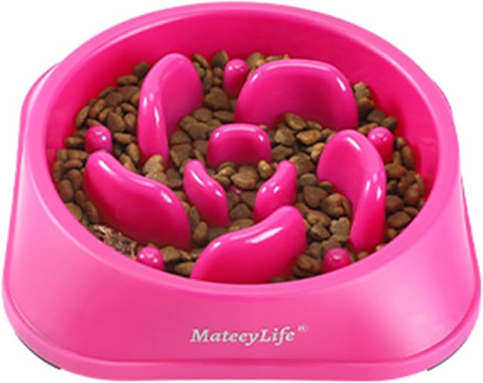 MateeyLife Slow Feeder Dog Bowls, Anti-Choking Puzzle Dog Food Bowls, Anti-Slip Interactive Feeding Slow Down Eating, Bloat Stop Maze Dishes for Medium Large Breeds Purple