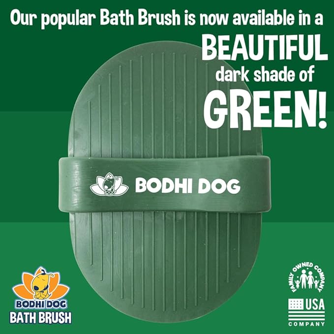 Bodhi Dog Shampoo Brush - Pet Grooming & Bath Supplies for Cats and Dog - Bath Brush for Long & Short Hair - Premium Scrubber for Shower, Bathing & Massage (One Pack, Dark Green)