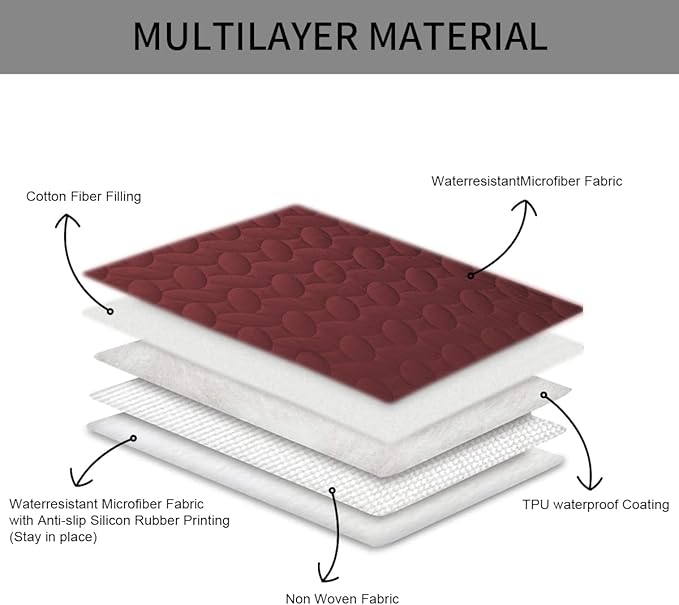 Ameritex Pet Bed Cover Dog Bed Blanket for Sofa and Furniture Waterproof New Pattern Design (40x50 Inch, Burgundy)