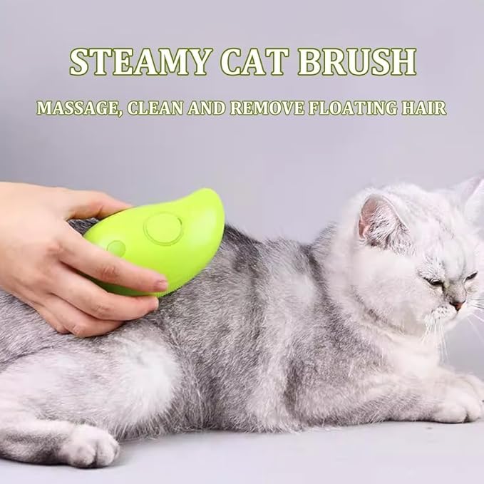 Cat Steam Brush,Cat Dog Pet Spray Massaging Comb One Button Spray, Flyaway Hair Prevention, Gentle on Skin, Massages and Cleanses. Enhance Inner Softness