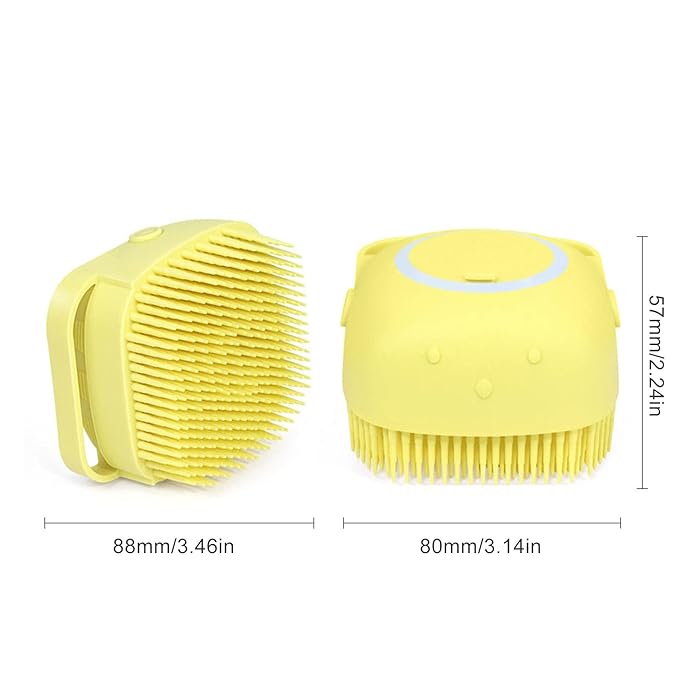 Bath Brush Silicone, Massage Soft Brush Dog Cats, Pet Massage Brush Bubble Brush Yellow