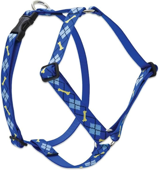 LupinePet Originals 1" Dapper Dog 20-32" Adjustable Roman Dog Harness for Medium Dogs
