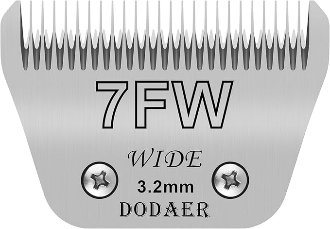 7FW Detachable Dog Grooming Wide Blades,Compatible with Andis,Oster A5,Wahl KM10 Series Clippers,Cut Length 1/8”(3.2mm)