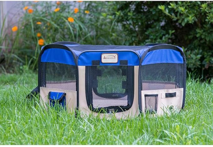 Armarkat PP001B Blue and Beige Portable Playpen
