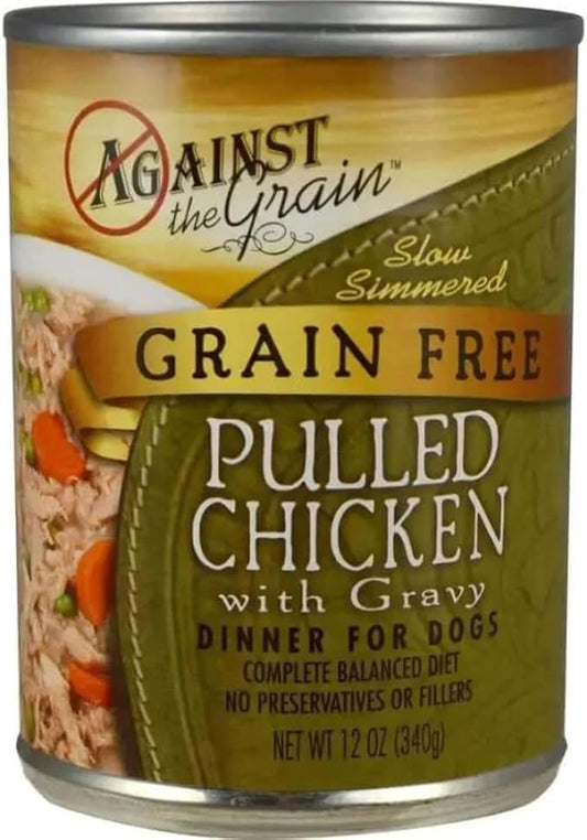 Against The Grain Hand Pulled Chicken Canned Dog Food - 12, 12 oz Cans