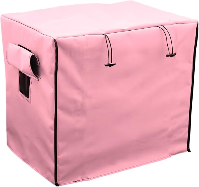 Dog Crate Cover Waterpoof Pink Pet Kennel Covers for Puppy Cat Indoor Outdoor Fit for 1 Door Wire Crate, 27.56x19.69x23.62 Inch