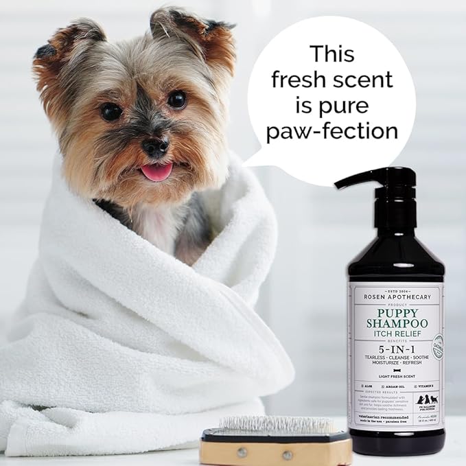5-in-1 Itch Relief Puppy Shampoo - Tearless Shampoo for Puppies Cleanses, Soothes, Refreshes and Moisturizes While Offering Itch Relief, 480ml