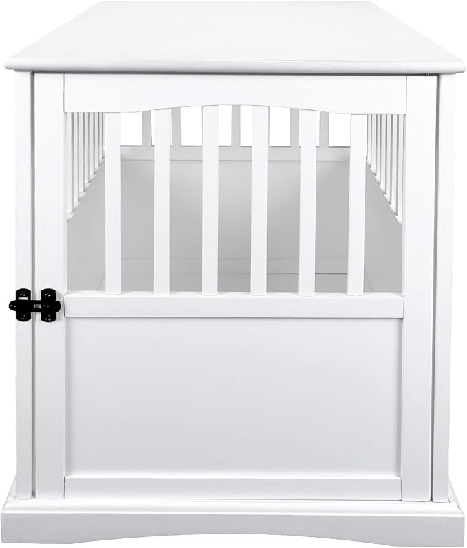 Casual Home Wooden Large Pet Crate, End Table, White 36.50" x 24.00" x 29.25"
